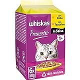 Whiskas Mittagessen aus weißem Fleisch 1+ Erwachsene, Nassfutter für Katzen, 12 Packungen mit je 6 Beuteln x 50 g (72 Beutel insgesamt)